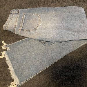 Brand new size 5 high rise flare jeans .